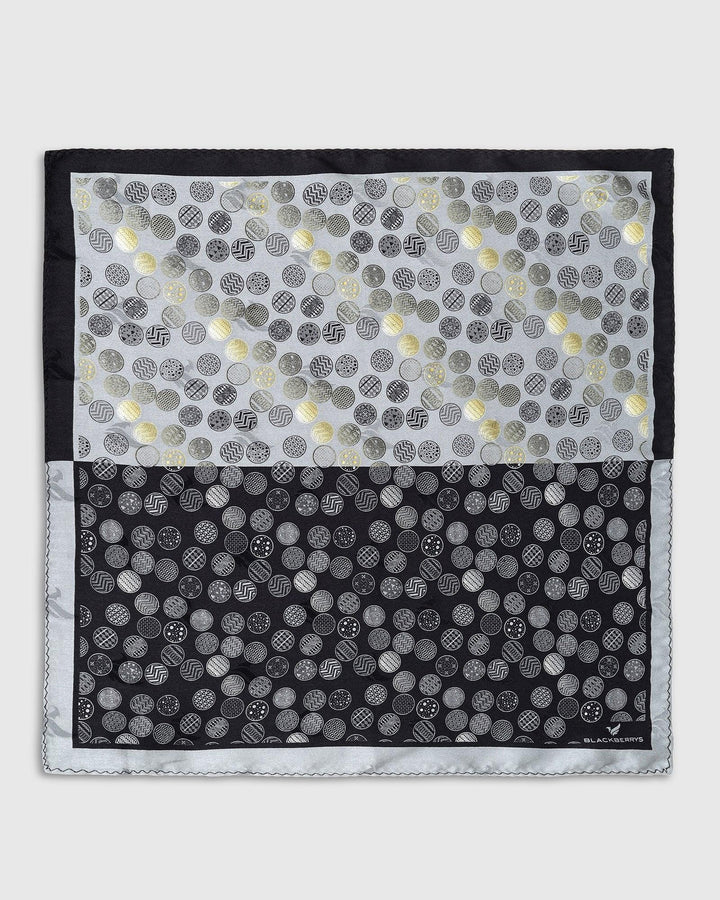 Silk Grey Printed Pocket Square - Ted