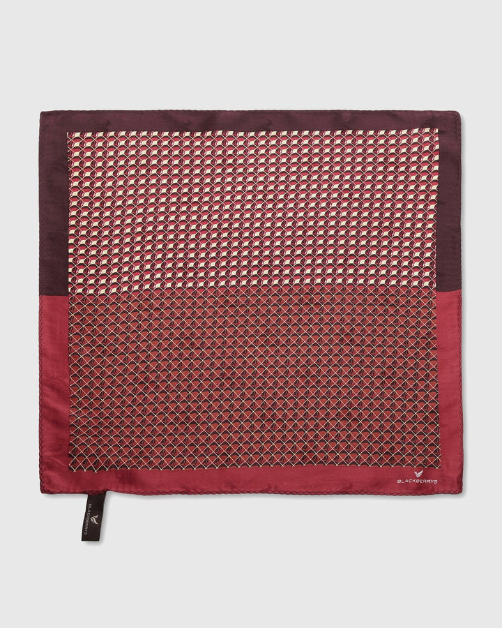 Silk Maroon Printed Pocket Square - Turner