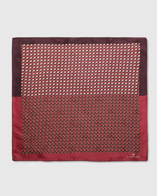 Maroon 100% Silk Printed Pocket Square - Turner
