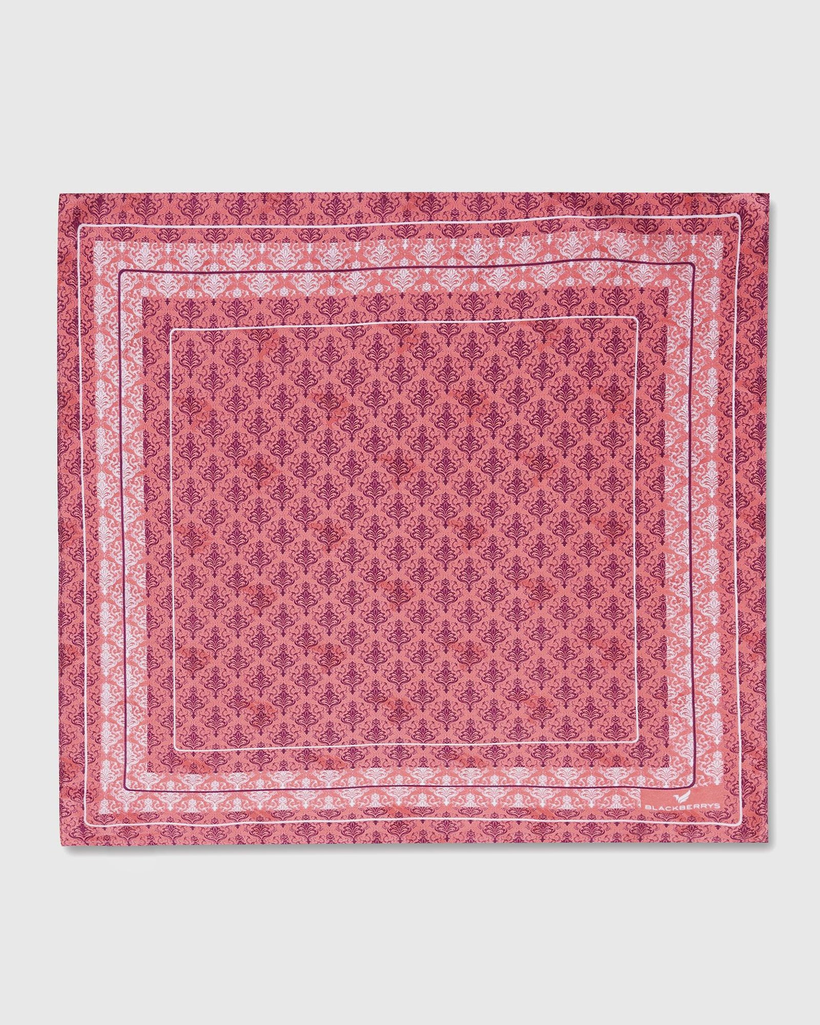 Pink 100% Silk Printed Pocket Square - Tulip
