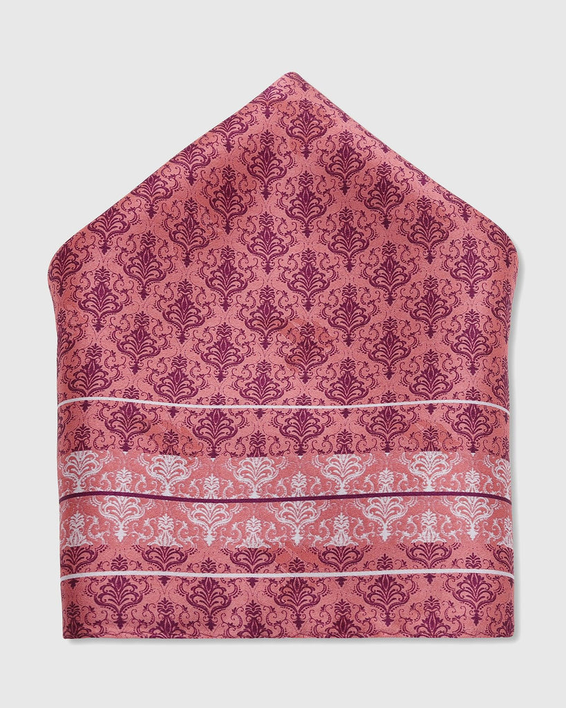 Silk Pink Printed Pocket Square - Tulip
