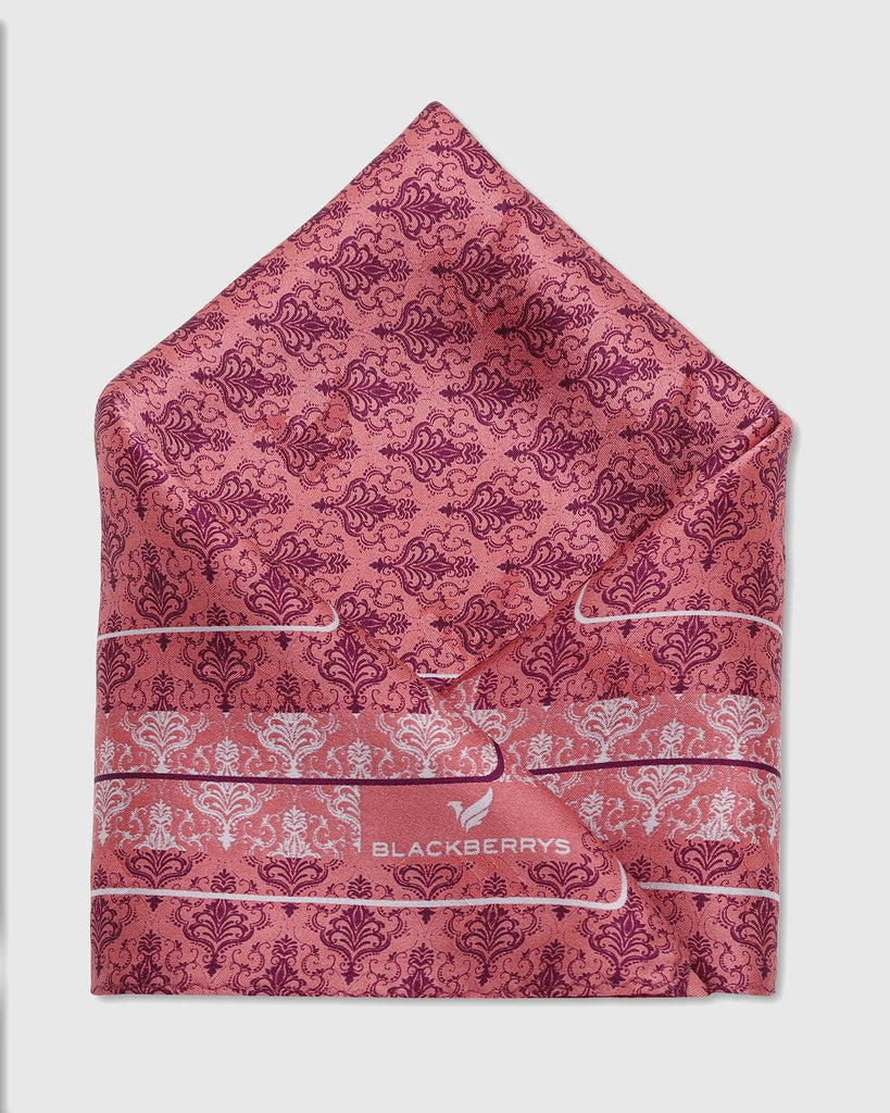 Silk Pink Printed Pocket Square - Tulip
