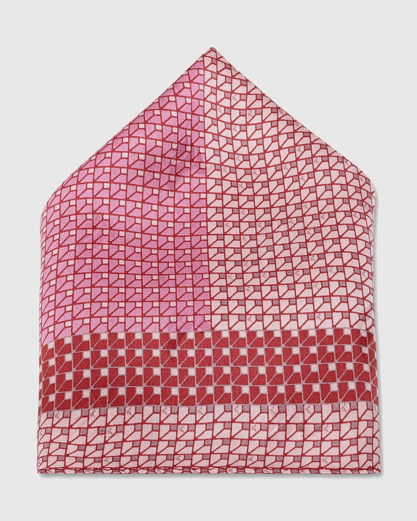 Silk Pink Printed Pocket Square - Tylell