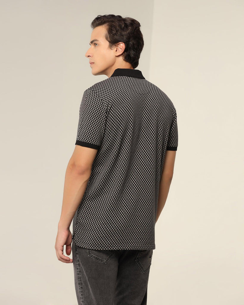 Polo Black Printed T-Shirt - Check