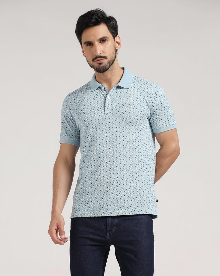 Polo Blue & Tan Printed T-Shirt - Charlie