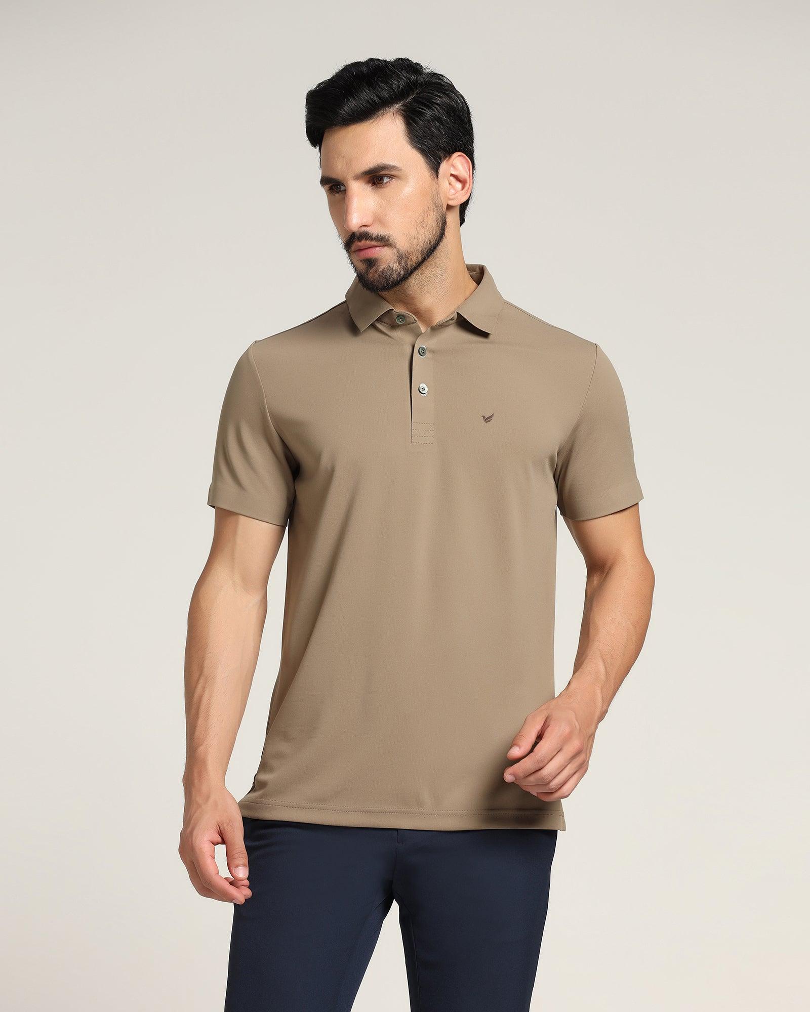 TechPro Polo T Shirt In Brown (Alan) - Blackberrys