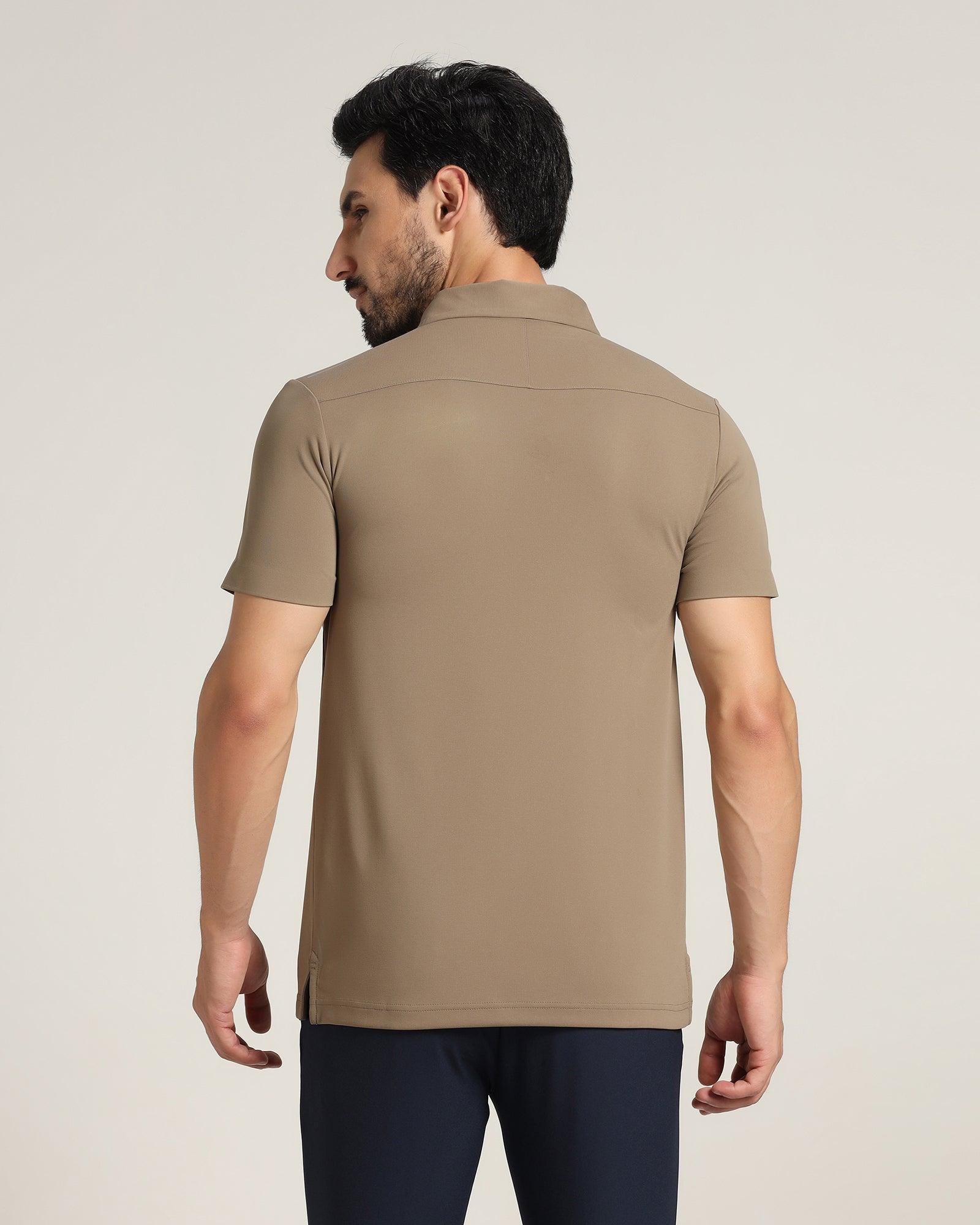 TechPro Polo T Shirt In Brown (Alan) - Blackberrys