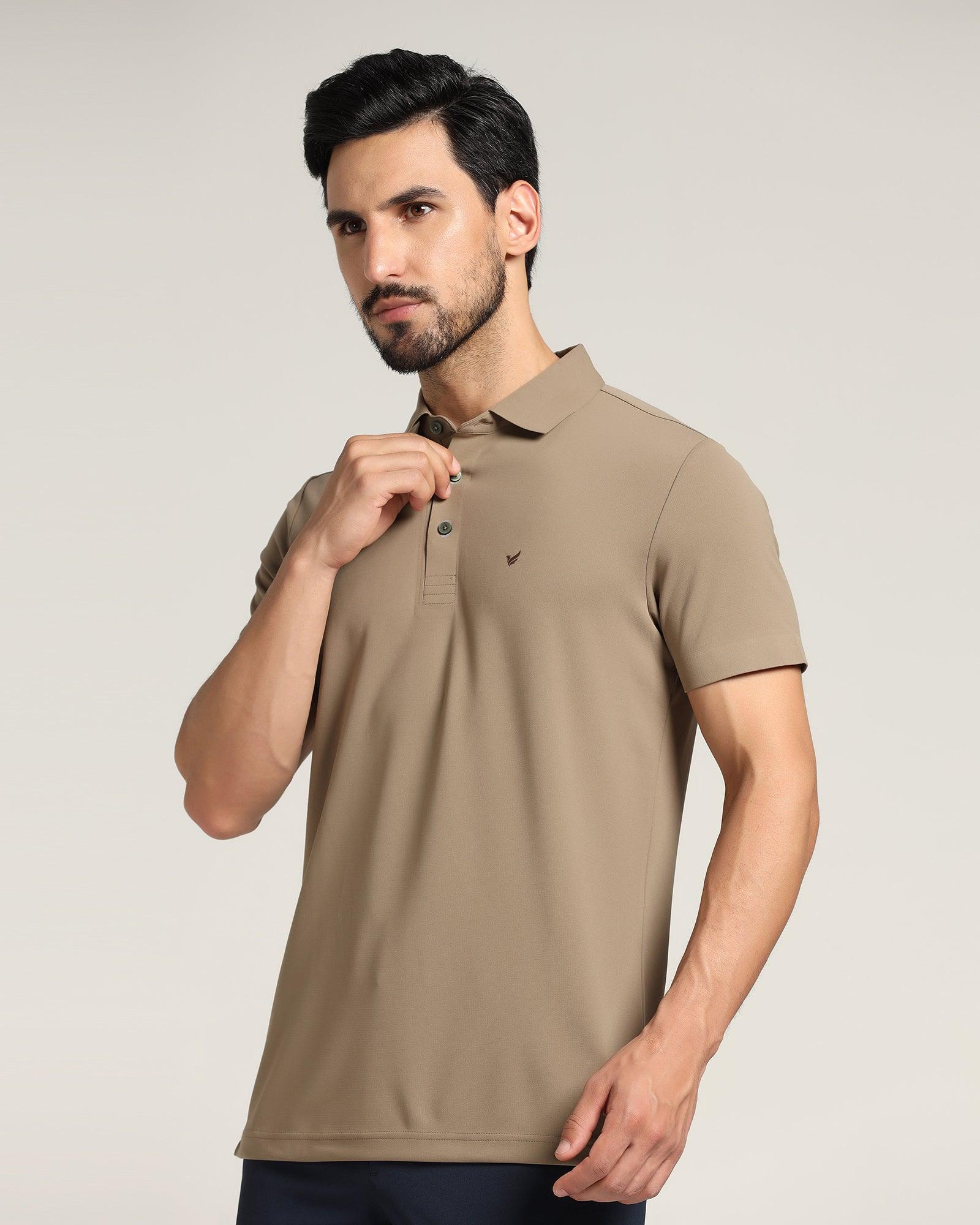 TechPro Polo T Shirt In Brown (Alan) - Blackberrys