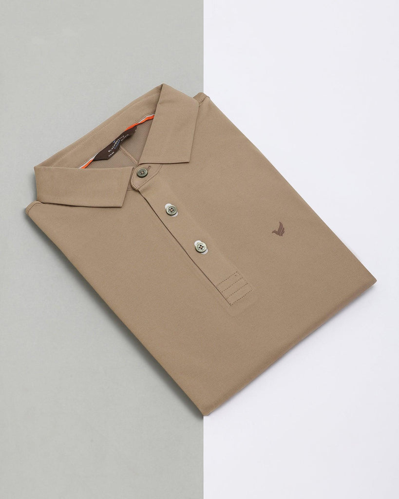 TechPro Polo Brown Solid T-Shirt - Alan