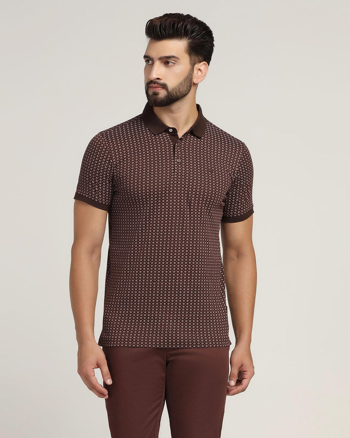 Polo Brown Printed T-Shirt - Faber