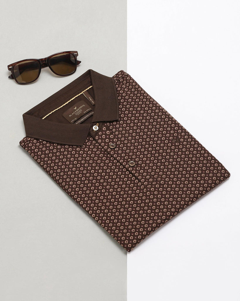 Polo Brown Printed T-Shirt - Faber