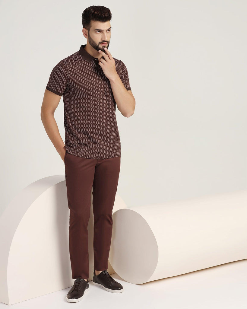 Polo Brown Printed T-Shirt - Faber