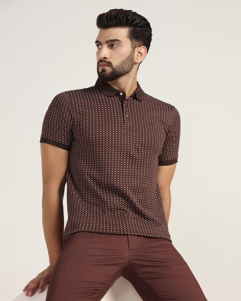 Polo Brown Printed T-Shirt - Faber