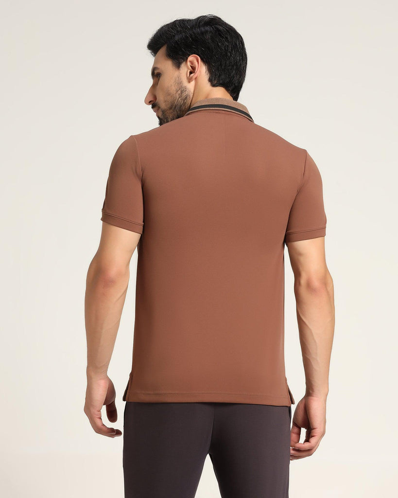 TechPro Polo Brown Textured T-Shirt - Itachi