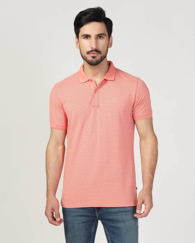 Polo Coral Pink Printed T-Shirt - Pisces