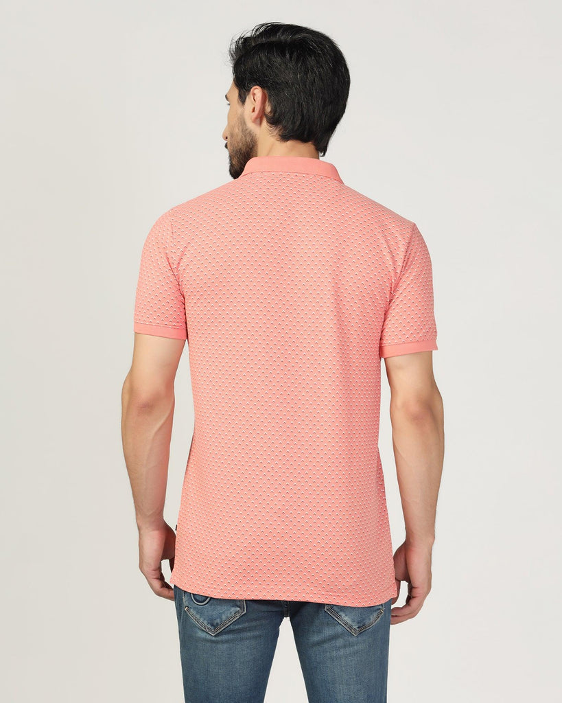 Polo Coral Pink Printed T-Shirt - Pisces