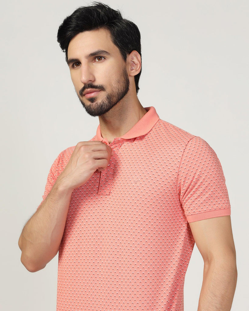 Polo Coral Pink Printed T-Shirt - Pisces