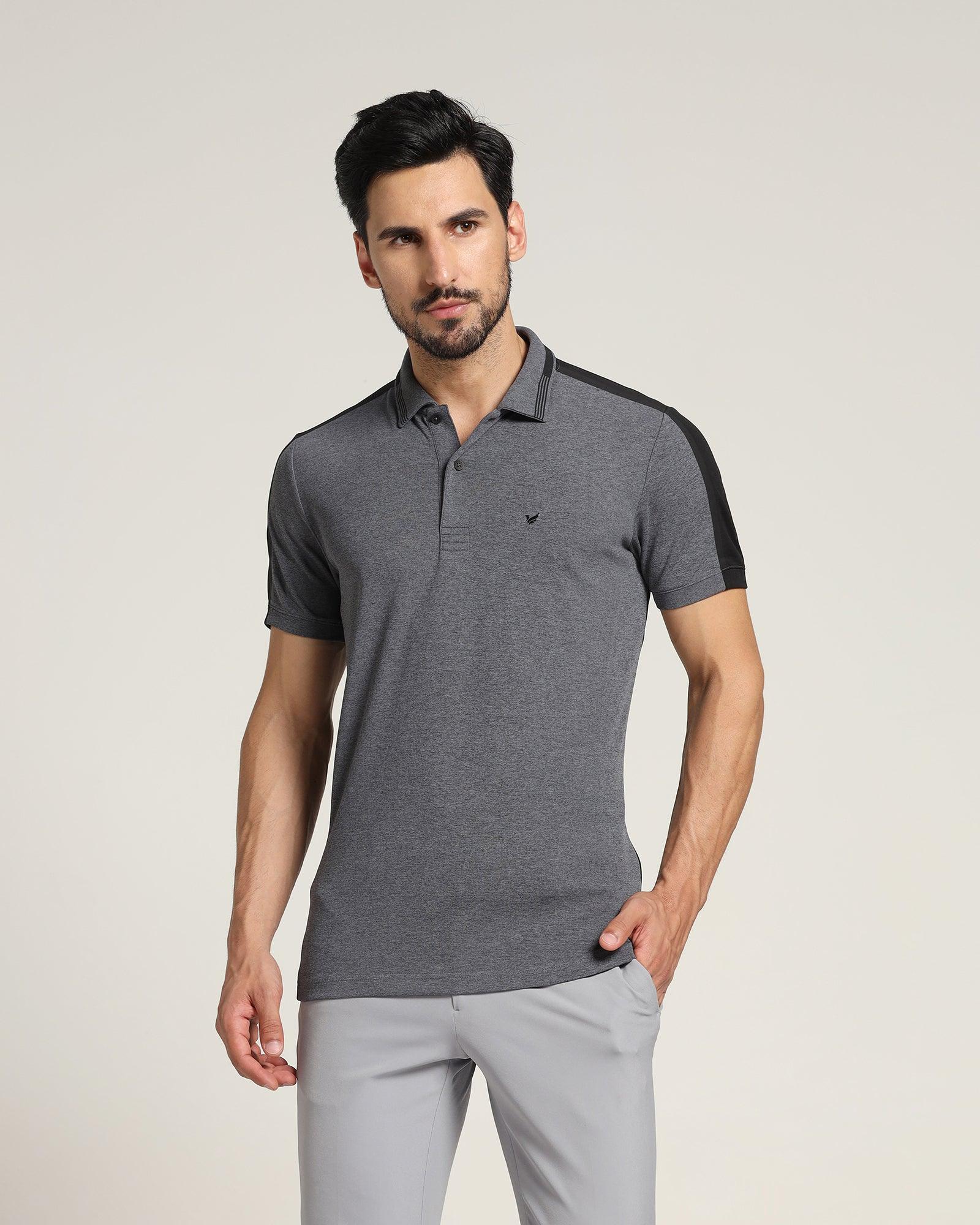 TechPro Textured Polo T Shirt In Grey (Itachi) - Blackberrys