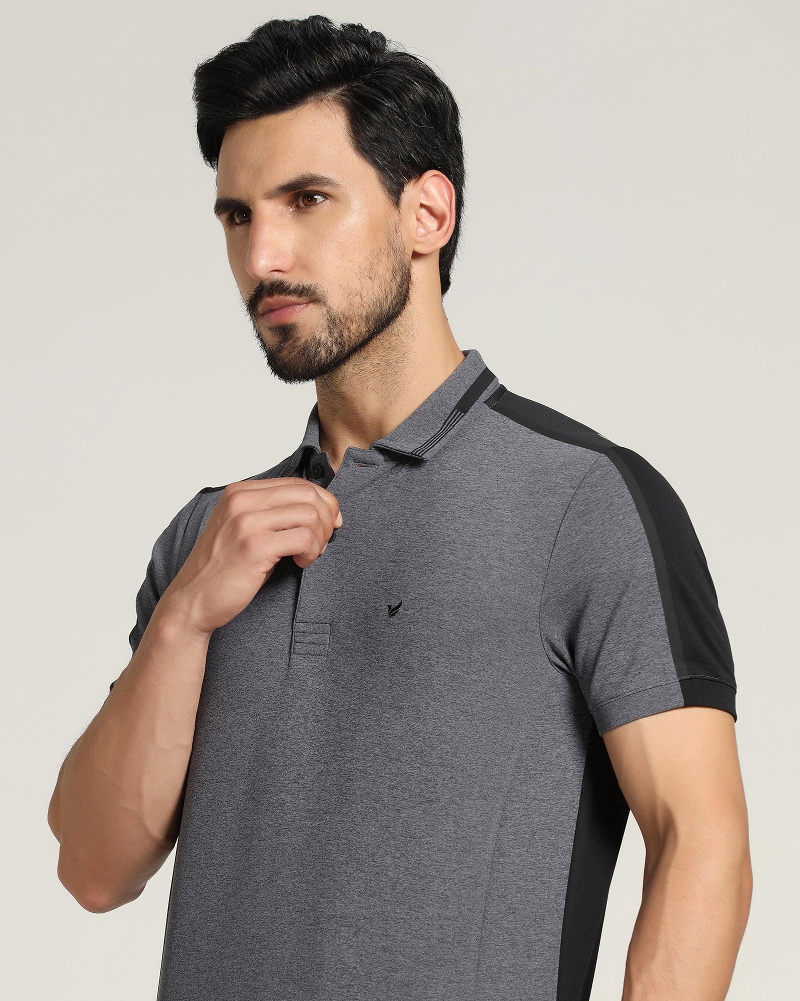 TechPro Textured Polo T Shirt In Grey (Itachi) - Blackberrys