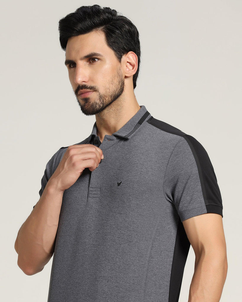 TechPro Polo Grey Textured T-Shirt - Itachi