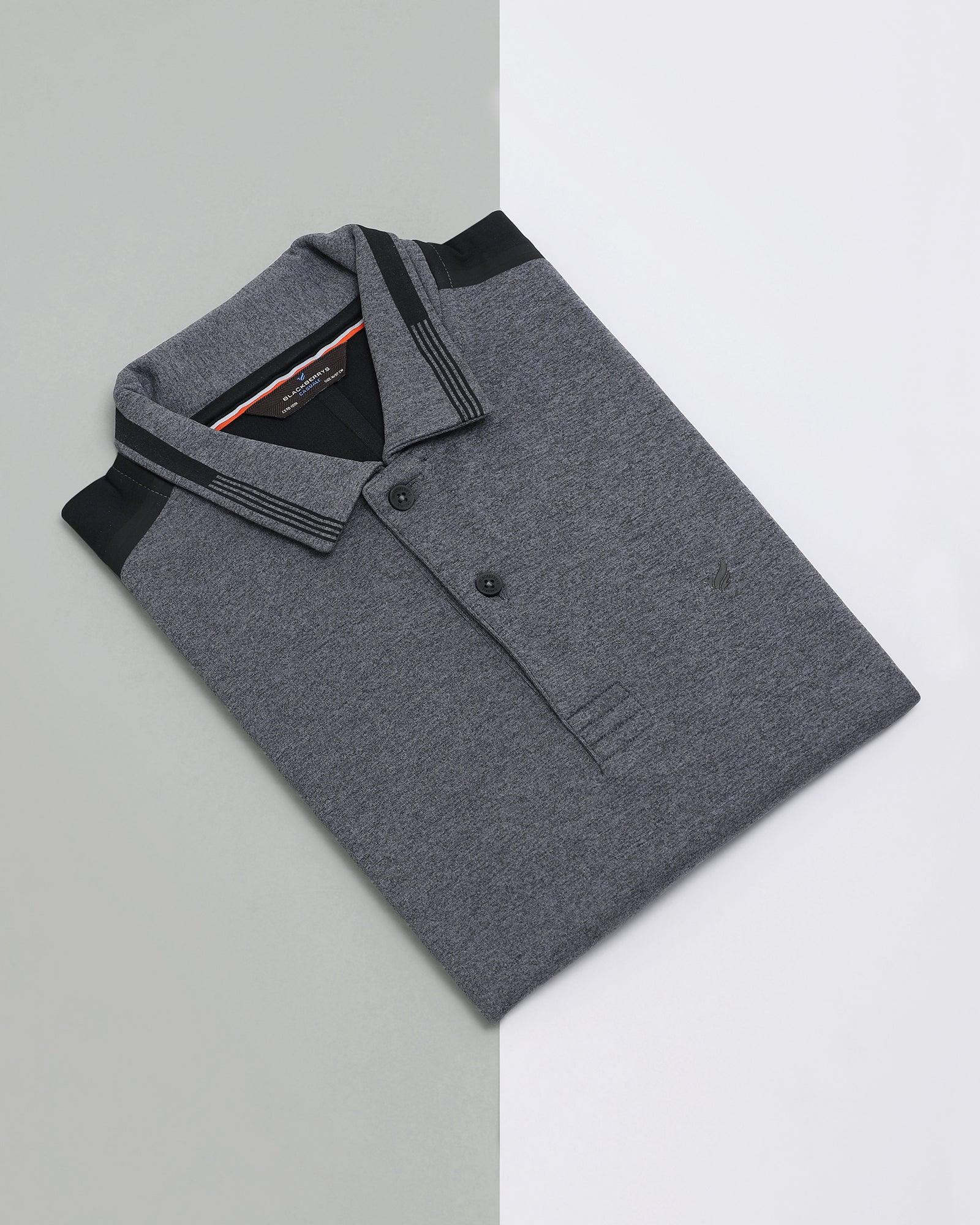 TechPro Textured Polo T Shirt In Grey (Itachi) - Blackberrys