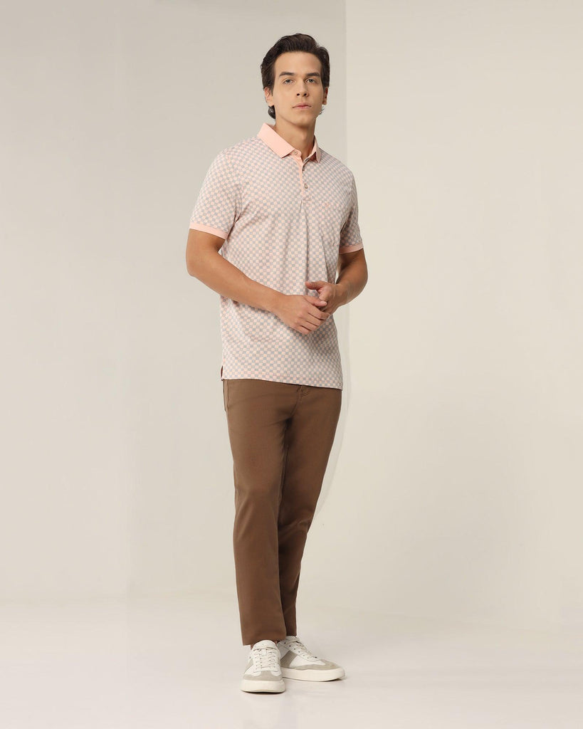 Polo Light Pink Printed T-Shirt - Ash