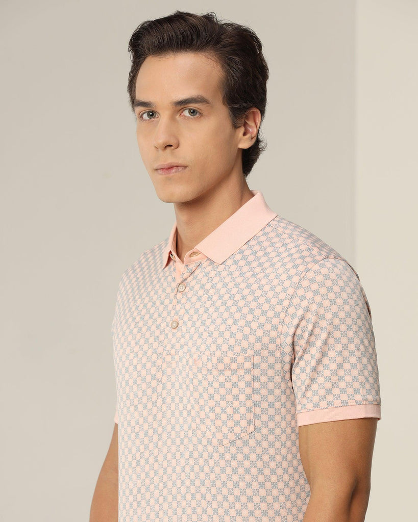 Polo Light Pink Printed T-Shirt - Ash