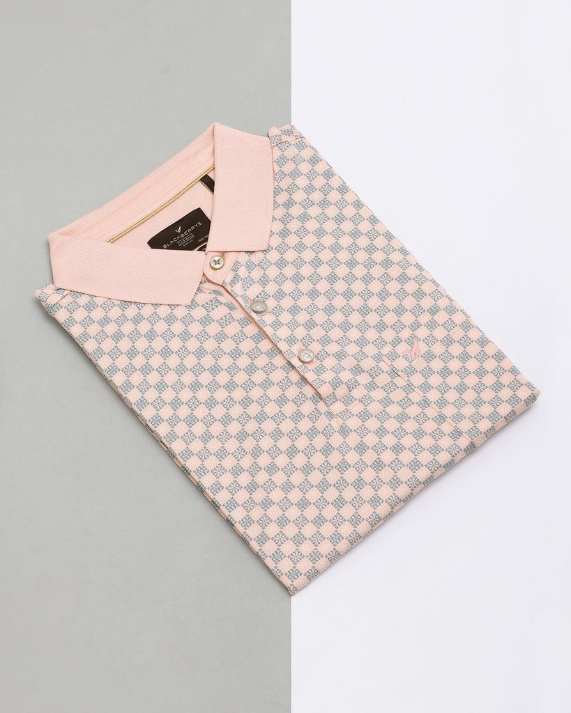 Polo Light Pink Printed T-Shirt - Ash