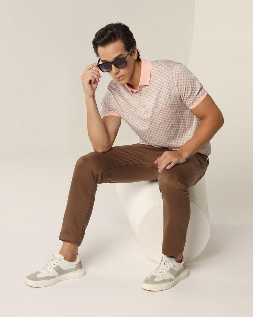 Polo Light Pink Printed T-Shirt - Ash