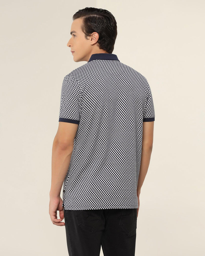 Polo Navy Printed T-Shirt - Check