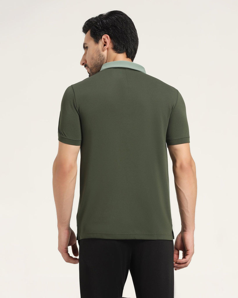 TechPro Polo Sage Green Textured T-Shirt - Itachi