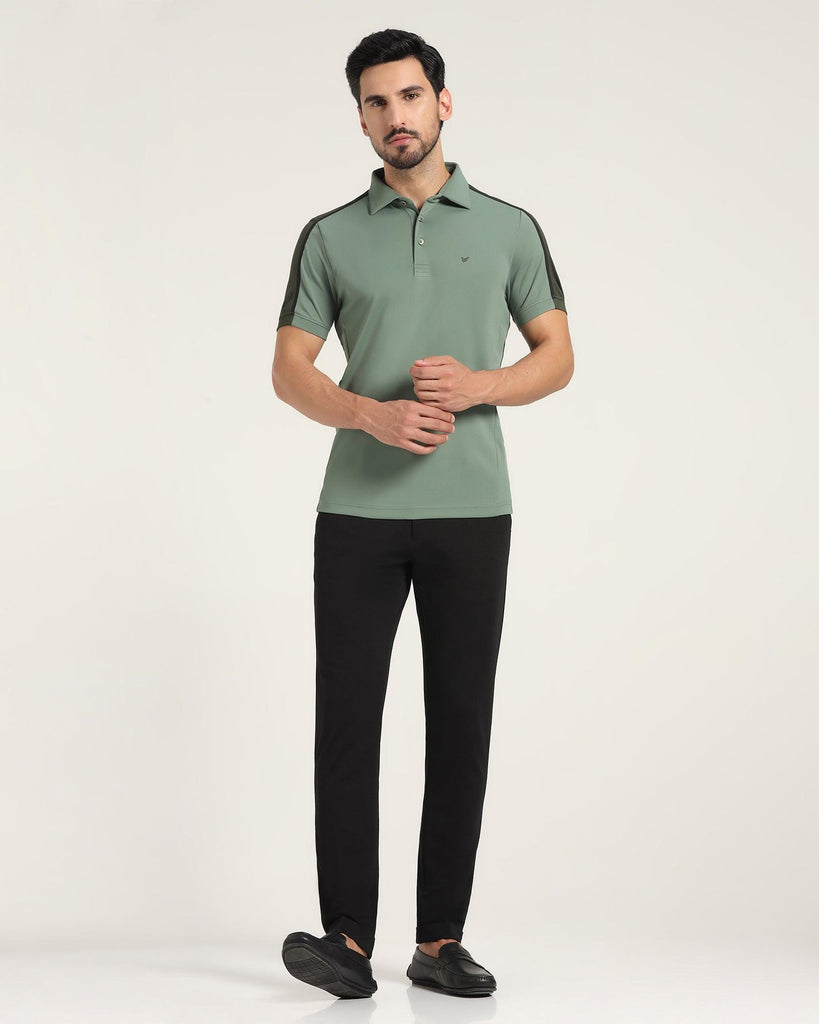 TechPro Polo Sage Green Textured T-Shirt - Itachi