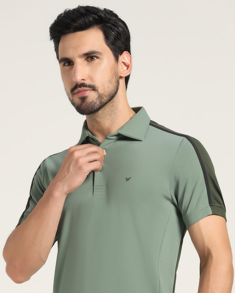 TechPro Polo Sage Green Textured T-Shirt - Itachi