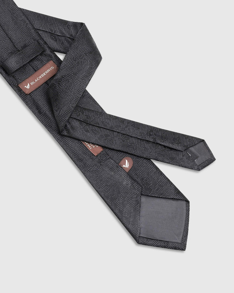 Silk Black Printed Tie - Teddy