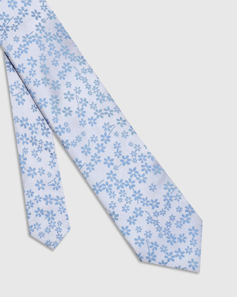 Silk Blue Printed Tie - Tara