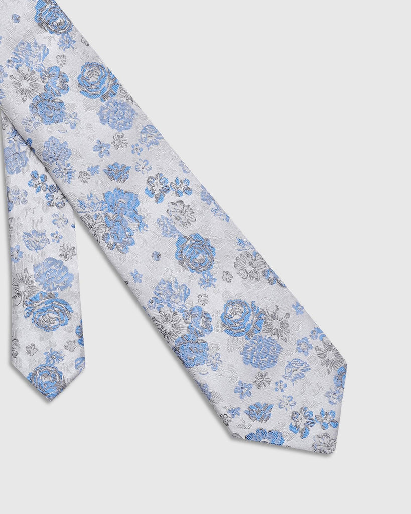 Silk Blue Printed Tie - Tucker