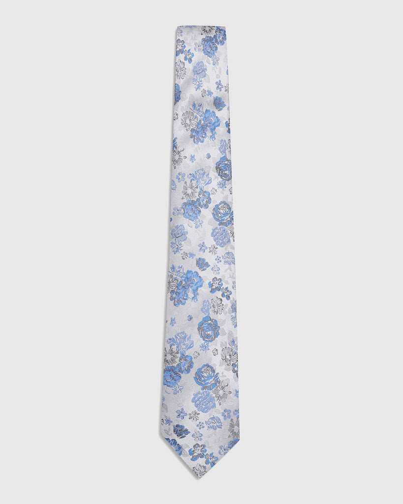 Silk Blue Printed Tie - Tucker