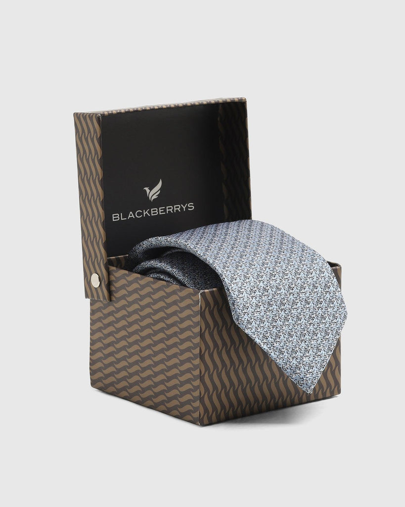 Silk Blue Printed Tie - Twinkle