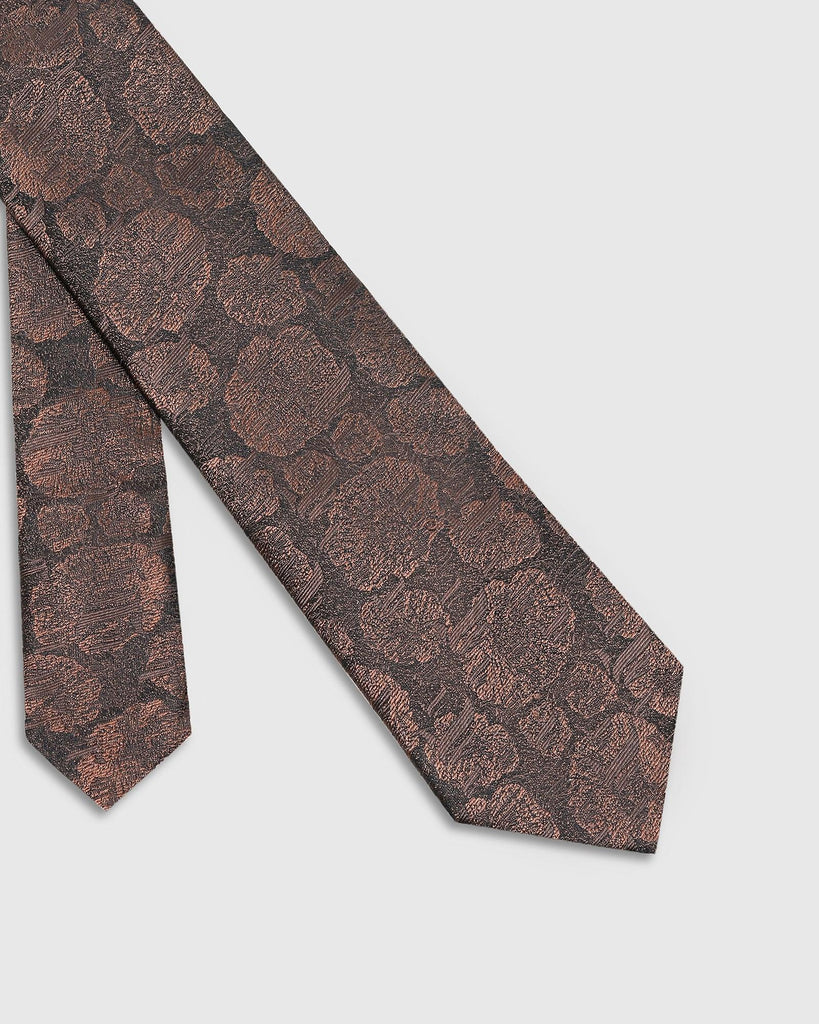 Silk Brown Printed Tie - Talisca