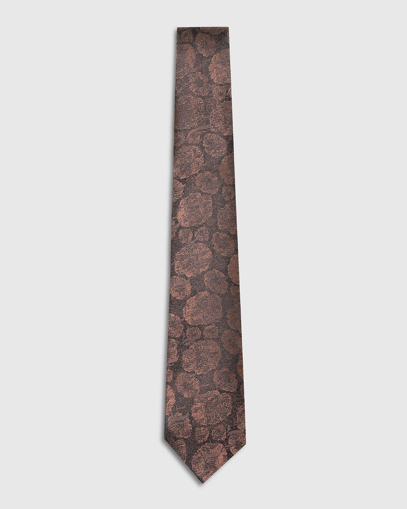 Silk Brown Printed Tie - Talisca