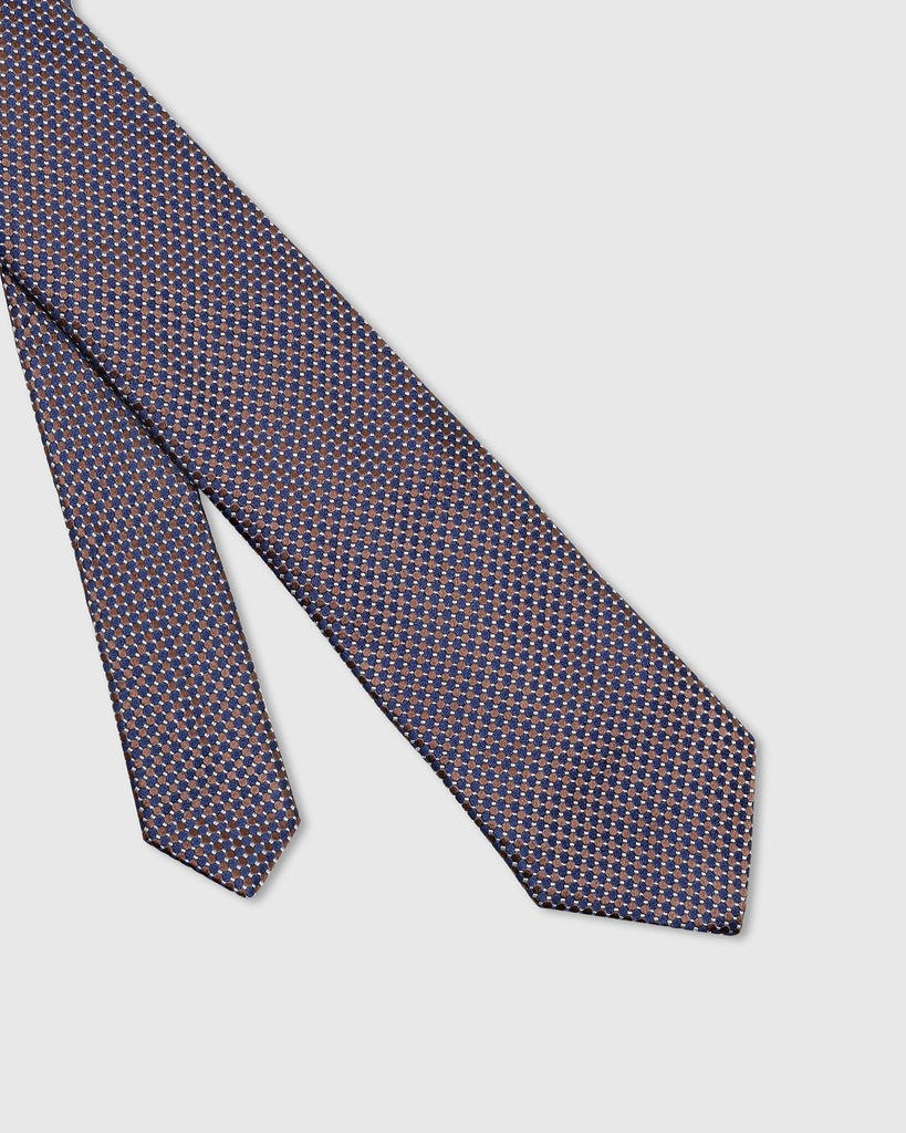Silk Brown Printed Tie - Twice