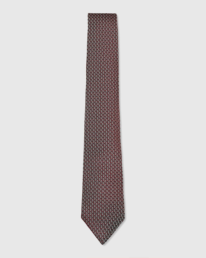 Silk Brown Printed Tie - Twin