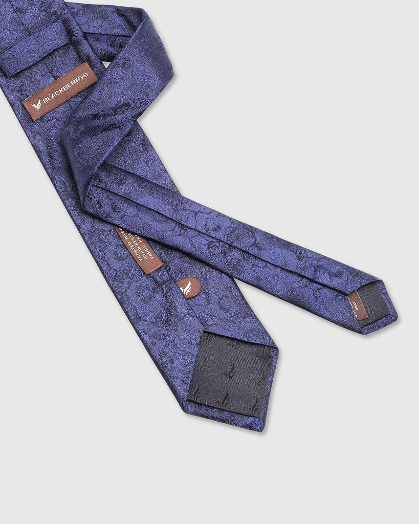 Silk Deep Navy Printed Tie - Trent