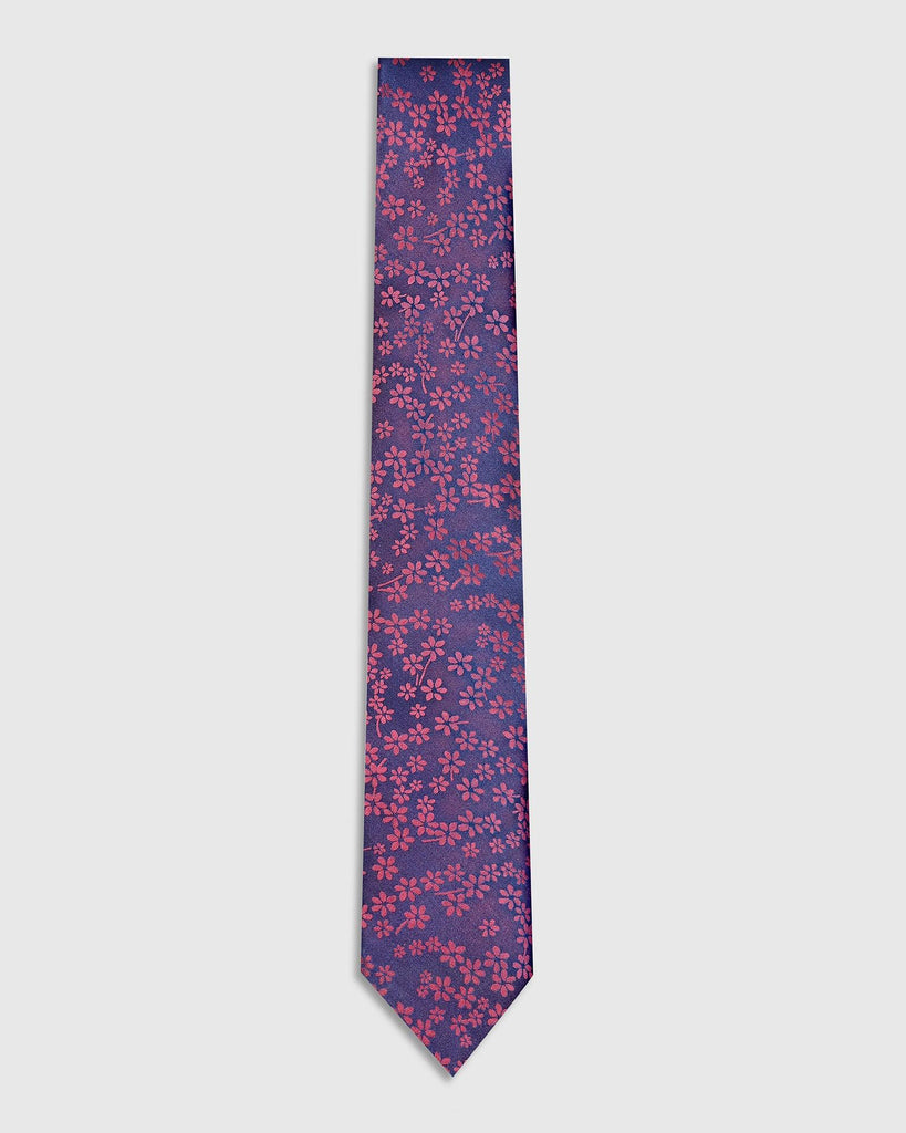 Silk Maroon Printed Tie - Tara