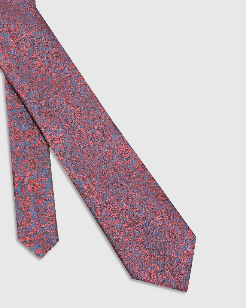 Silk Maroon Printed Tie - Tesla