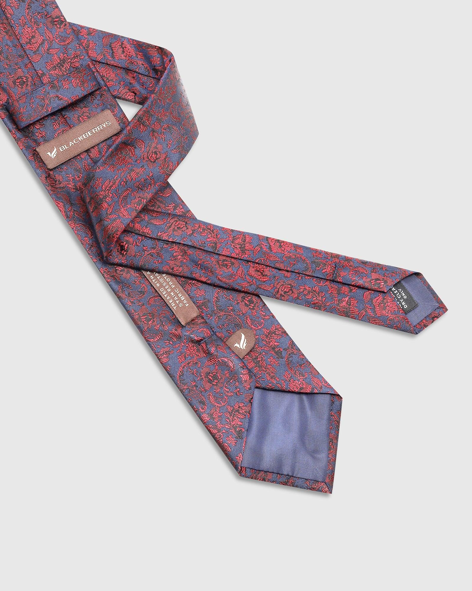 Printed Tie In Maroon (Tesla) - Blackberrys