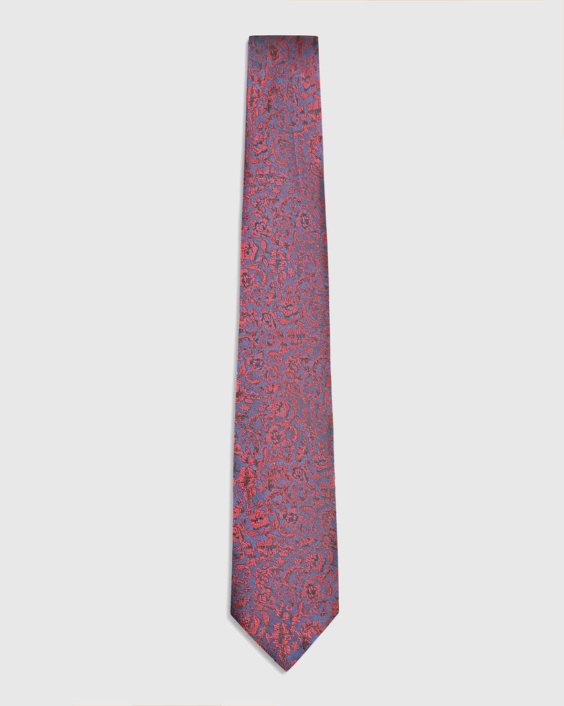 Silk Maroon Printed Tie - Tesla