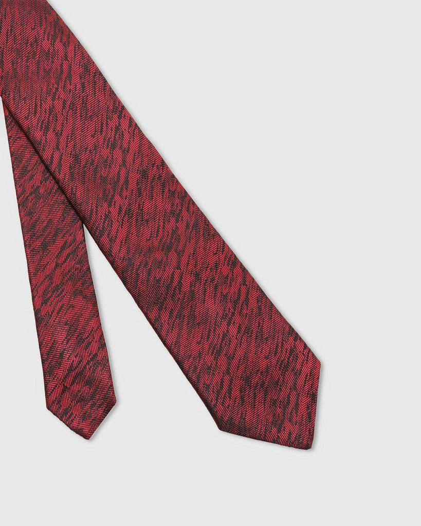 Silk Maroon Printed Tie - Thunder