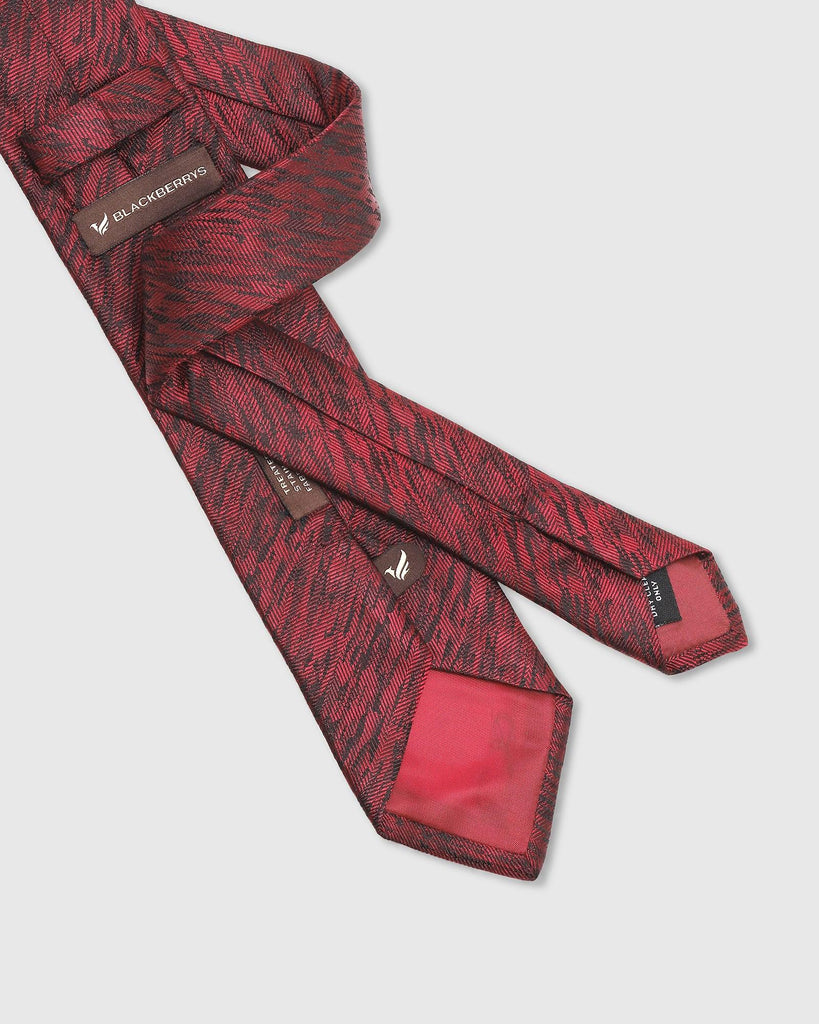 Silk Maroon Printed Tie - Thunder