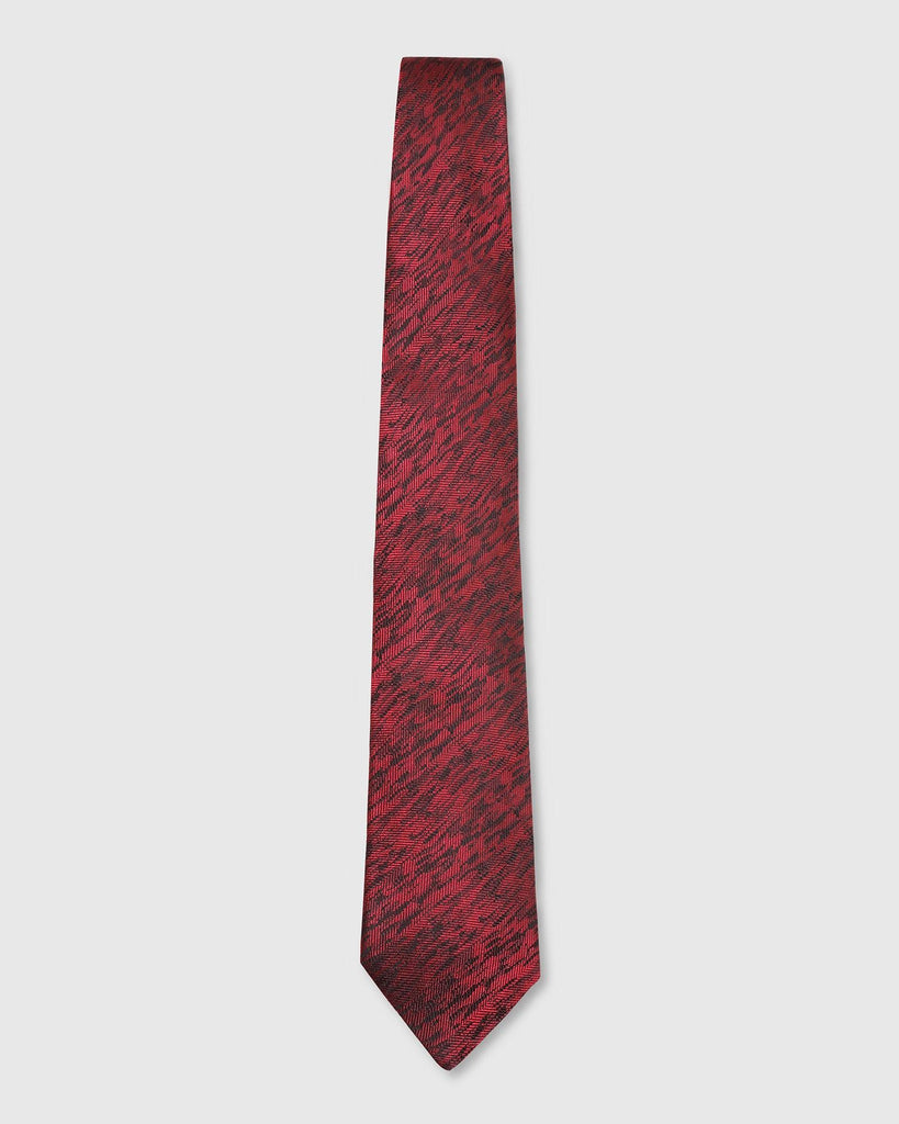 Silk Maroon Printed Tie - Thunder